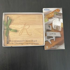 Cheese board and markers set